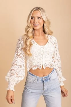 E&M/Mine Let Yourself Shine Lace Crop Top