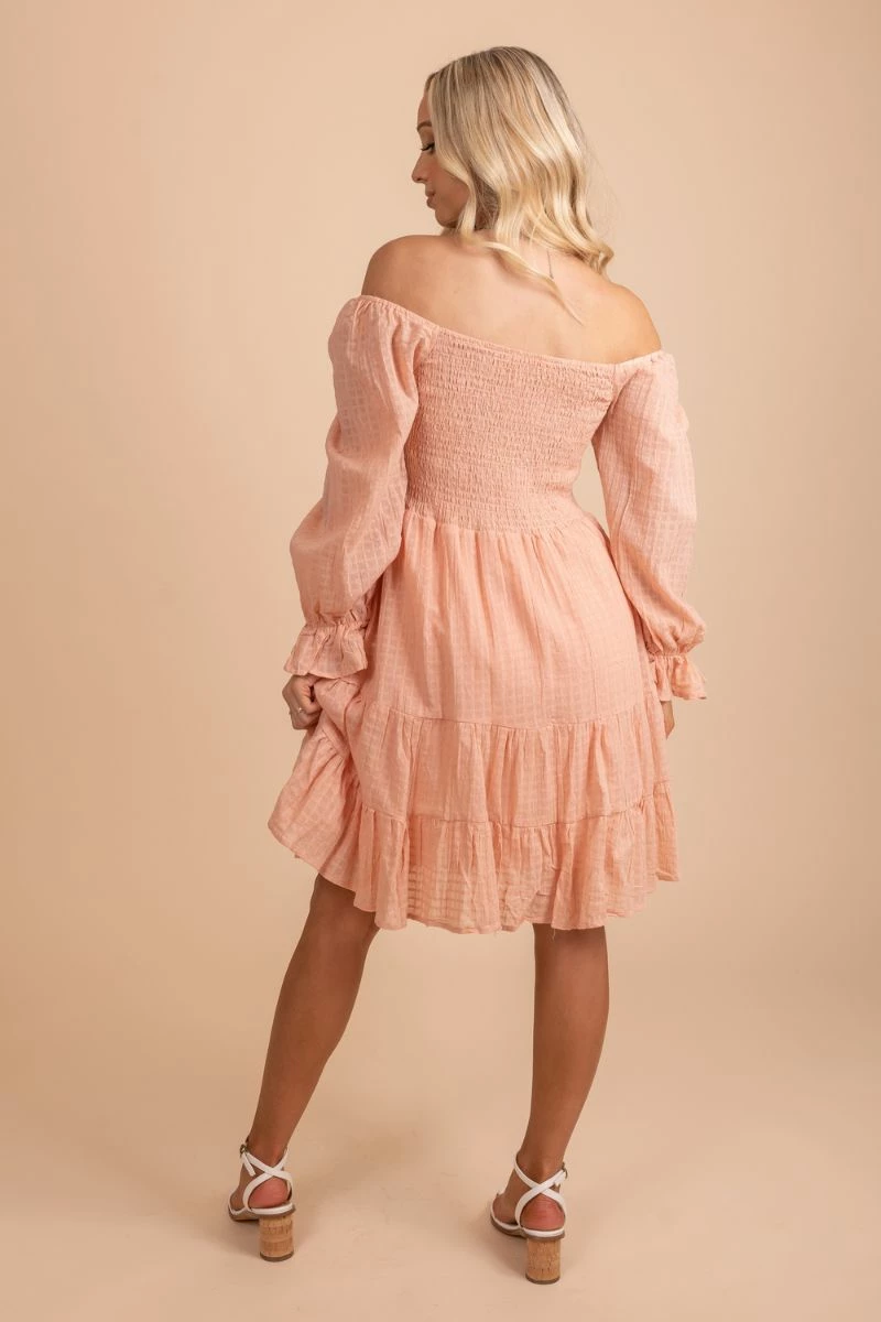 Wholesale Fashion Trends Peachy Pink Smocked Mini Dress 8 Wholesale Fashion Trends Peachy Pink Smocked Mini Dress - Image 6