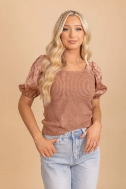 E&M/Mine Give Yourself Love Puff Sleeve Top
