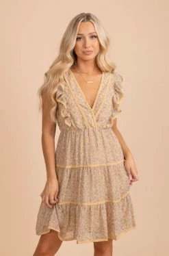 Wholesale Fashion Trends Shine Like The Sun Floral Mini Dress