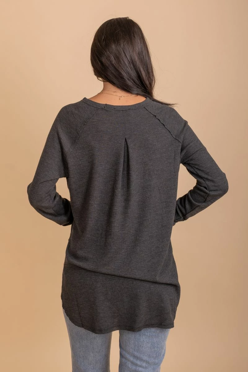 Zenana For Infinite Long Sleeve Waffle Knit Top 5 Zenana For Infinite Long Sleeve Waffle Knit Top - Image 3