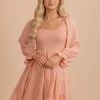 Wholesale Fashion Trends Peachy Pink Smocked Mini Dress -bella ella boutique shop 3 00b98509 7a8f 4a8b a9d6 f9b9427764db 5000x