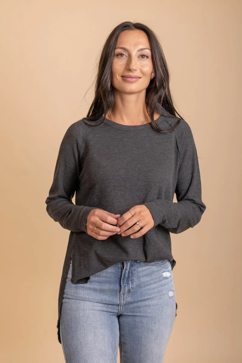 Zenana For Infinite Long Sleeve Waffle Knit Top 3 Zenana For Infinite Long Sleeve Waffle Knit Top