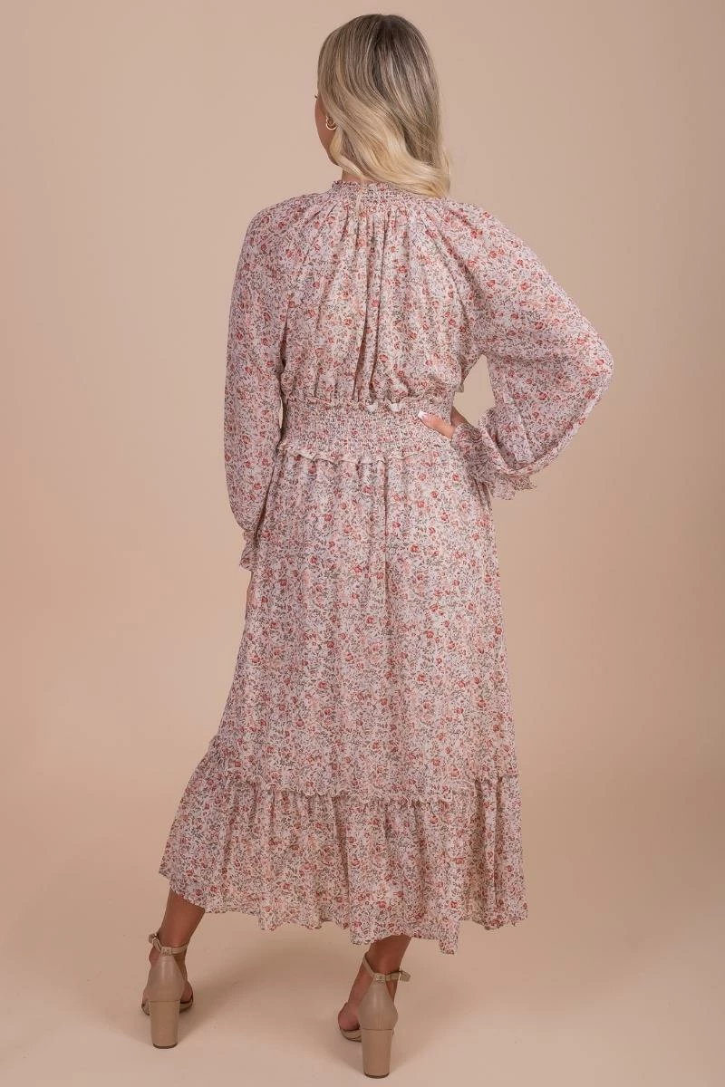 In Loom What We're Made Of Floral Long Sleeve Dress - Pink 6 In Loom What We're Made Of Floral Long Sleeve Dress - Pink - Image 4