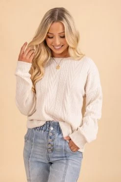 7th Ray Cozy And Content Long Sleeve Pullover Sweater