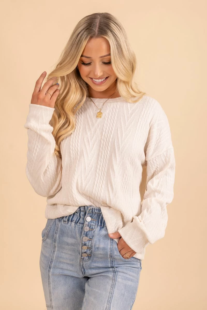 7th Ray Cozy And Content Long Sleeve Pullover Sweater 3 7th Ray Cozy And Content Long Sleeve Pullover Sweater