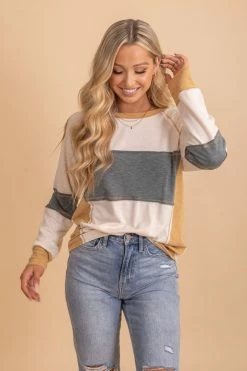 Bibi Be A Light Color Block Long Sleeve Top -bella ella boutique shop 7 52a35326 2bad 4327 8395 5bebf20313eb 5000x