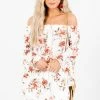 Wholesale Fashion Square Always My Dream White Floral Mini Dress