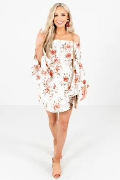 Wholesale Fashion Square Always My Dream White Floral Mini Dress -bella ella boutique shop AlwaysMyDreamWhiteDressFullFront 5000x