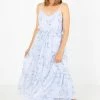 Rokoko Asking For A Friend Floral Midi Dress -bella ella boutique shop Asking for a Friend Blue Dress Front 5000x