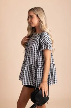 2 Hearts Be Unforgettable Gingham Peplum Top 20 2 Hearts Be Unforgettable Gingham Peplum Top -bella ella boutique shop BELLAELLA 1.5.22 1230 5000x