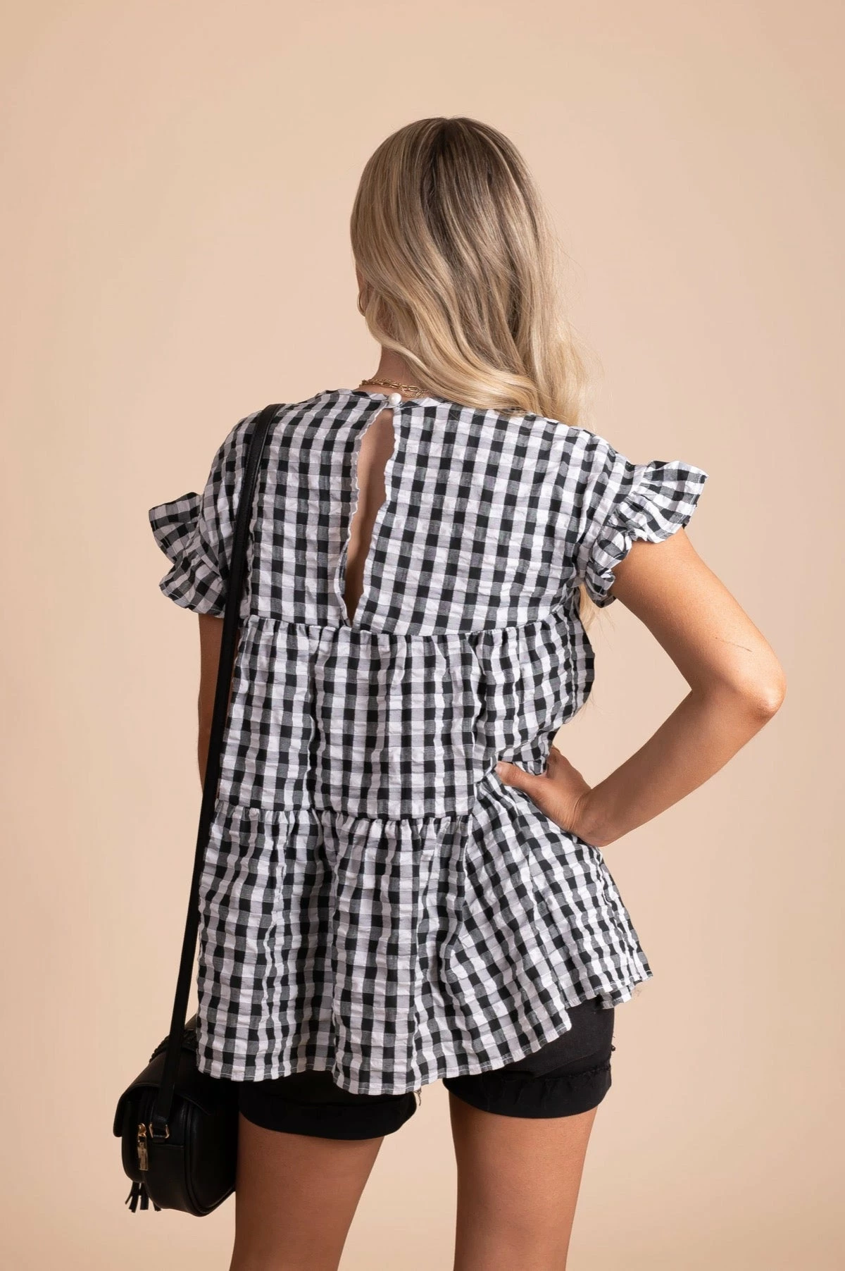 2 Hearts Be Unforgettable Gingham Peplum Top 5 2 Hearts Be Unforgettable Gingham Peplum Top - Image 3