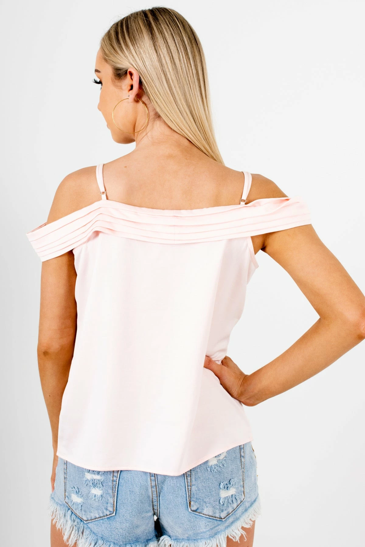 Bella Ella Boutique Bashful Babe Pink Cold Shoulder Top 4 Bella Ella Boutique Bashful Babe Pink Cold Shoulder Top - Image 2