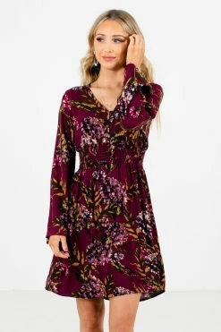 Bella Ella Boutique Beat Of My Heart Purple Floral Mini Dress