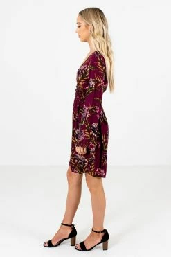 Bella Ella Boutique Beat Of My Heart Purple Floral Mini Dress -bella ella boutique shop Beat of My Heart Purple Mini Dress Side 5000x