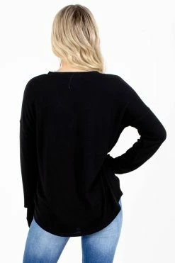 Active Basics Beautiful Girl Button-Up Top -bella ella boutique shop Beautiful Girl Black Top Back 5000x