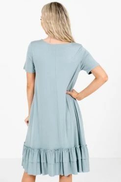 Zenana Beautiful Dream Knee-Length Dress -bella ella boutique shop BeautifulDreamGreenDressBack 5000x