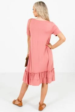 Zenana Beautiful Dream Knee-Length Dress -bella ella boutique shop BeautifulDreamPinkDressBack 5000x