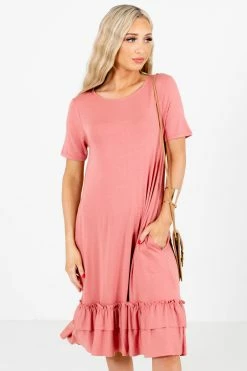 Zenana Beautiful Dream Knee-Length Dress -bella ella boutique shop BeautifulDreamPinkDressFront 5000x