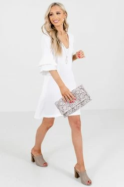 Wholesale Fashion Square Believe You Can White Mini Dress -bella ella boutique shop BelieveYouCanWhiteDressSide 5000x