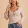 La Miel Big Heart Long Sleeve Top -bella ella boutique shop BigHeartlongsleevetopoffwhitefront 5000x