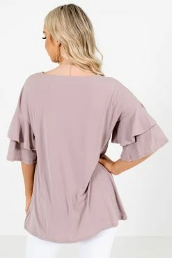 Zenana Build Your Dream Ruffle Top 24 Zenana Build Your Dream Ruffle Top -bella ella boutique shop BuildYourDreamTopBrownBack 5000x