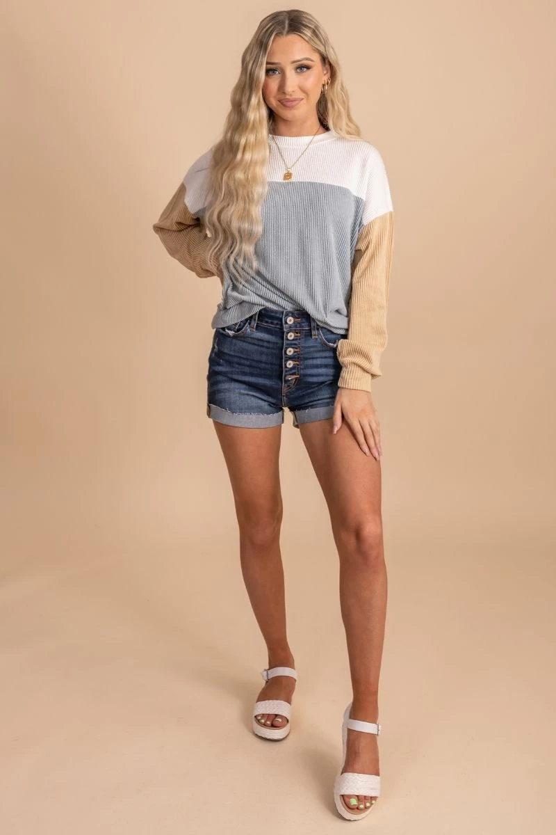 Tres Bien Casual Saturday Ribbed Color Block Top 3 Tres Bien Casual Saturday Ribbed Color Block Top