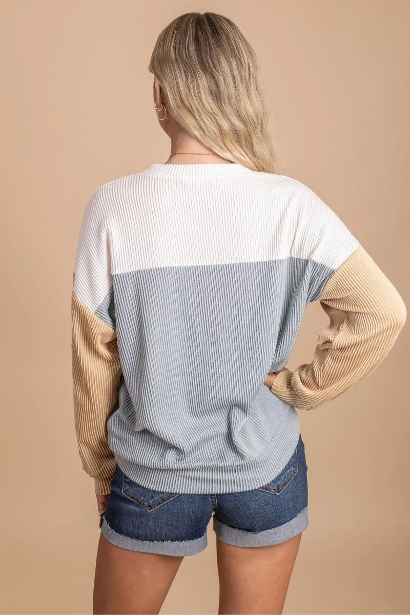 Tres Bien Casual Saturday Ribbed Color Block Top 4 Tres Bien Casual Saturday Ribbed Color Block Top - Image 2