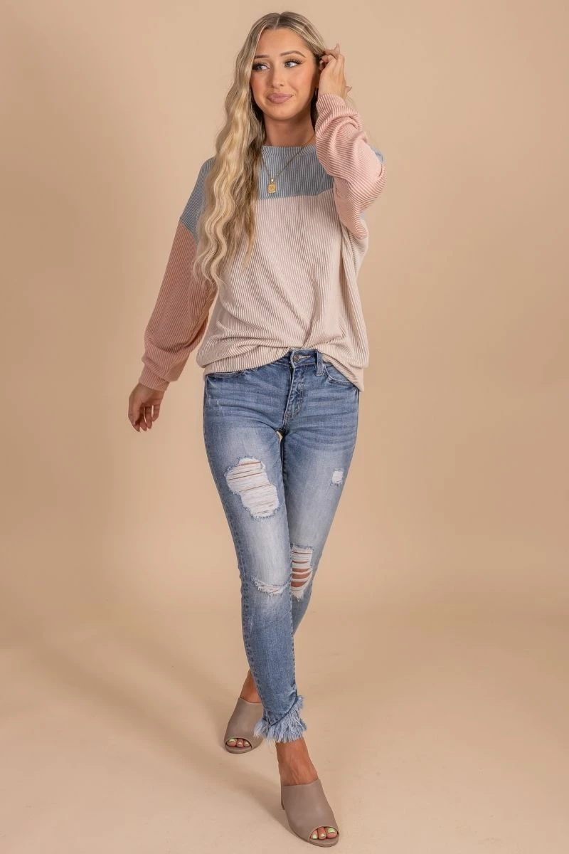 Tres Bien Casual Saturday Ribbed Color Block Top 8 Tres Bien Casual Saturday Ribbed Color Block Top - Image 6