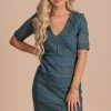 Polagram Effortlessly Elegant Knee-Length Dress -bella ella boutique shop EffortlesslyElegantTexturedMiniDressFront2 5000x