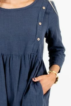 Bella Ella Boutique Embrace Your Beauty Blue Knee-Length Dress -bella ella boutique shop Embrace Your Beauty Blue Dress Detail 5000x