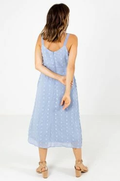 Listicle Escape Reality Midi Dress -bella ella boutique shop Escape Reality Blue Dress Back 5000x