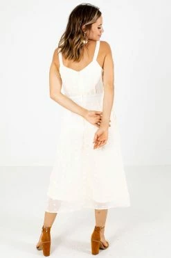 Listicle Escape Reality Midi Dress -bella ella boutique shop Escape Reality Cream Dress Back 5000x