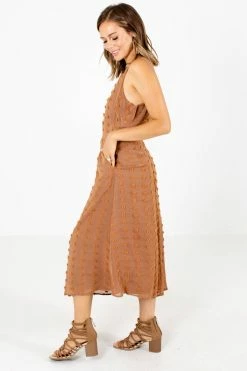 Listicle Escape Reality Midi Dress -bella ella boutique shop Escape Reality Orange Dress Side 5000x