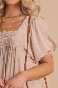 In Loom Favorite Fairytale Midi Dress - Light Brown -bella ella boutique shop FavoriteFairytaleMidiDress LightBrowndetail 5000x