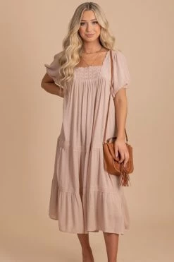 In Loom Favorite Fairytale Midi Dress - Light Brown