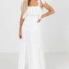 Bella Ella Boutique Feel The Romance White Maxi Dress -bella ella boutique shop Feel the Romance White Dress Full Front 5000x