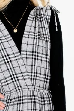 Bella Ella Boutique Fifth Avenue Gray Plaid Maxi Dress 11 Bella Ella Boutique Fifth Avenue Gray Plaid Maxi Dress -bella ella boutique shop Fifth Avenue Gray Dress Detail 5000x