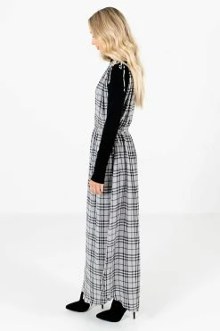 Bella Ella Boutique Fifth Avenue Gray Plaid Maxi Dress 13 Bella Ella Boutique Fifth Avenue Gray Plaid Maxi Dress -bella ella boutique shop Fifth Avenue Gray Dress Side 5000x