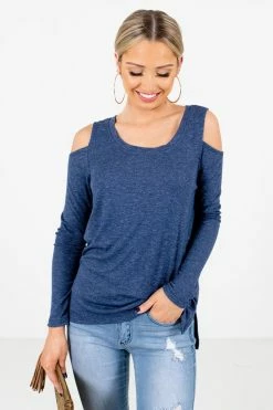 Bella Ella Boutique Fine By Me Blue Cold Shoulder Top 15 Bella Ella Boutique Fine By Me Blue Cold Shoulder Top -bella ella boutique shop Fine By Me Blue Top Front2 5000x