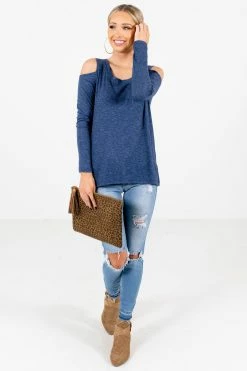 Bella Ella Boutique Fine By Me Blue Cold Shoulder Top 17 Bella Ella Boutique Fine By Me Blue Cold Shoulder Top -bella ella boutique shop Fine By Me Blue Top Full Front4 5000x
