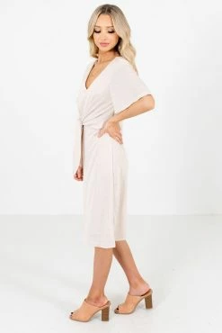 Bella Ella Boutique Finishing Touch Knee-Length Dress 14 Bella Ella Boutique Finishing Touch Knee-Length Dress -bella ella boutique shop Finishing Touch Beige Dress Side 5000x