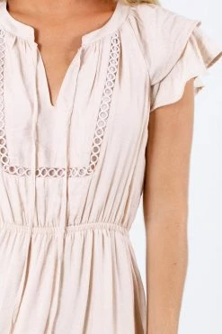 Blu Pepper Folklore Beige Midi Dress -bella ella boutique shop Folklore Beige Dress Detail 5000x