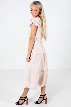 Blu Pepper Folklore Beige Midi Dress -bella ella boutique shop Folklore Beige Dress Side 5000x