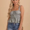 E&M/Mine Glow Day Tiered Tank Top -bella ella boutique shop GlowDayTieredTop Front 5000x