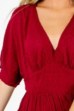 Polagram Gorgeous Girl Midi Dress 12 Polagram Gorgeous Girl Midi Dress -bella ella boutique shop Gorgeous Girl Burgundy Dress Detail 5000x