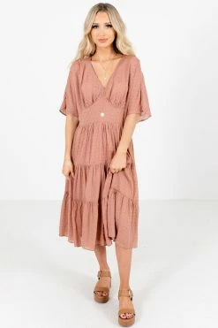 Polagram Gorgeous Girl Midi Dress 14 Polagram Gorgeous Girl Midi Dress -bella ella boutique shop Gorgeous Girl Mauve Dress Full Front 5000x