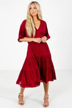Polagram Gorgeous Girl Midi Dress 13 Polagram Gorgeous Girl Midi Dress -bella ella boutique shop Gorgeous Girl Red Dress Front2 5000x