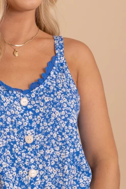 Blu Pepper Happy Girl V-Neck Tank Top 12 Blu Pepper Happy Girl V-Neck Tank Top -bella ella boutique shop HappyGirlV NeckTankTop BlueDetail 5000x