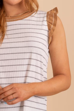 Ces Femme Happy Life Striped Top -bella ella boutique shop HappyLifeStripedTop Detail 5000x